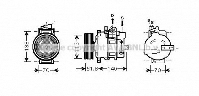 AVA QUALITY COOLING aik263 -  Компрессор, кондиционер